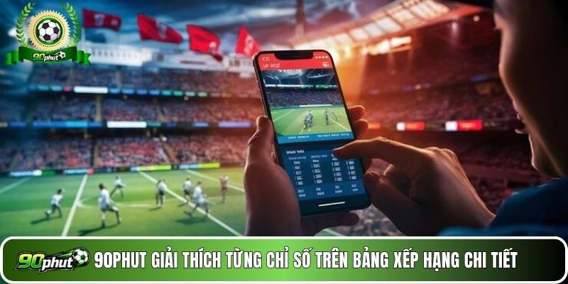 90phut giải thích từng chỉ số trên bảng xếp hạng chi tiết 